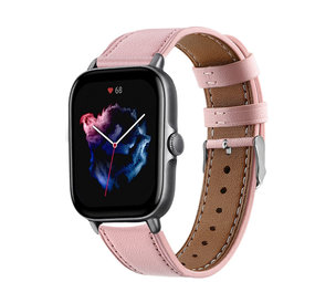 Strap-it Amazfit GTS 3 Leather Strap (Pink) Strap-it Amazfit GTS 3 Leather Strap (Pink)