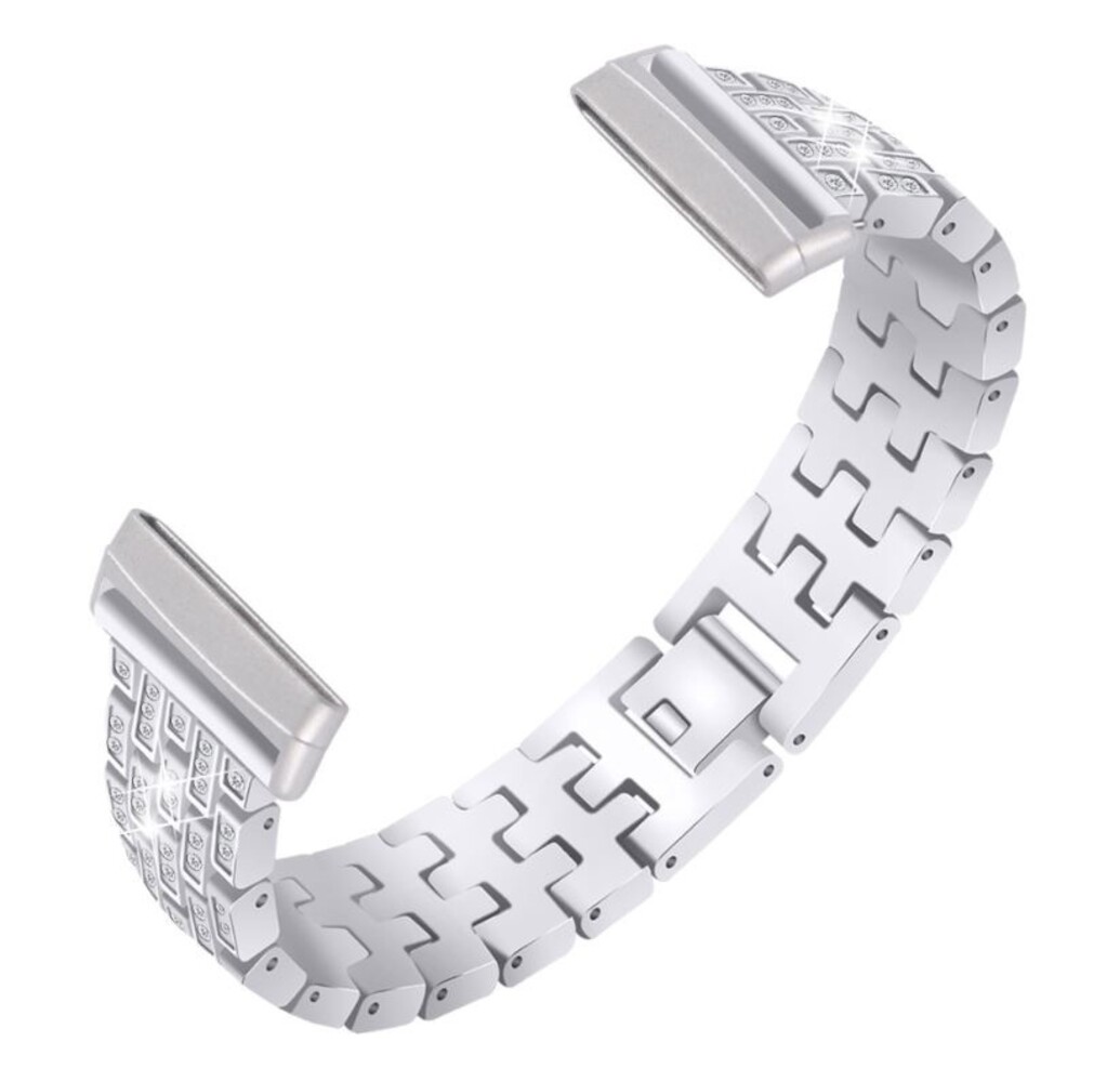 Strap-it Strap-it Silver Diamond Fitbit Sense Strap Strap-it Strap-it Silver Diamond Fitbit Sense Strap