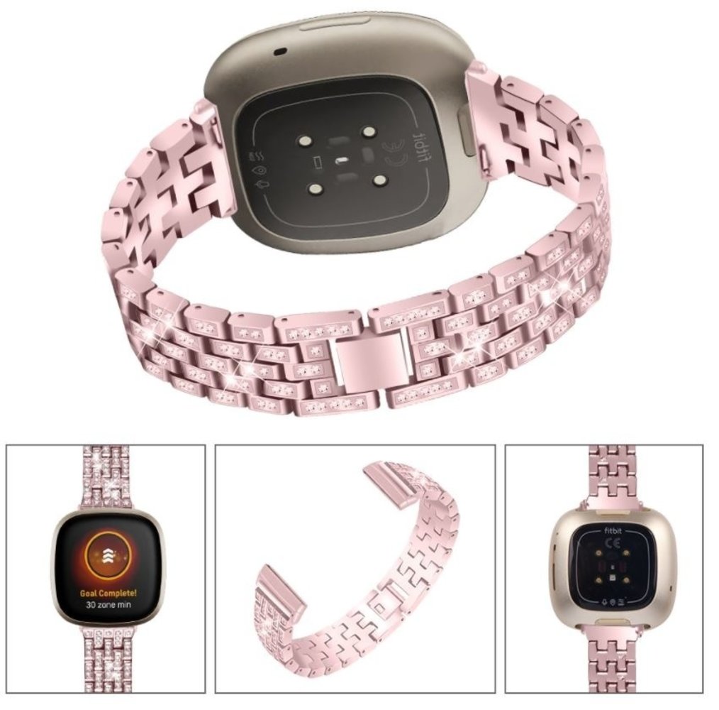Strap-it Strap-it Pink Diamond Fitbit Sense Strap Strap-it Strap-it Pink Diamond Fitbit Sense Strap
