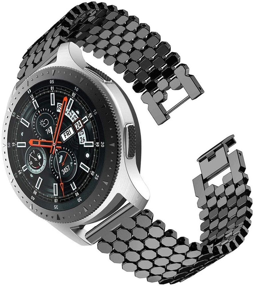 Strap-it Strap-it Samsung Galaxy Watch 46mm Steel Strap Hexagons (Black) Strap-it Strap-it Samsung Galaxy Watch 46mm Steel Strap Hexagons (Black)
