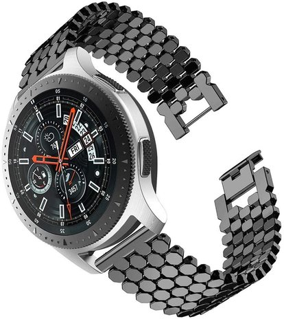 Strap-it Strap-it Samsung Galaxy Watch 46mm Steel Strap Hexagons (Black) Strap-it Strap-it Samsung Galaxy Watch 46mm Steel Strap Hexagons (Black)