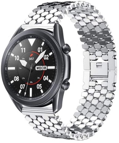 Strap-it Strap-it Samsung Galaxy Watch 3 45mm Steel Strap Hexagons (Silver) Strap-it Strap-it Samsung Galaxy Watch 3 45mm Steel Strap Hexagons (Silver)