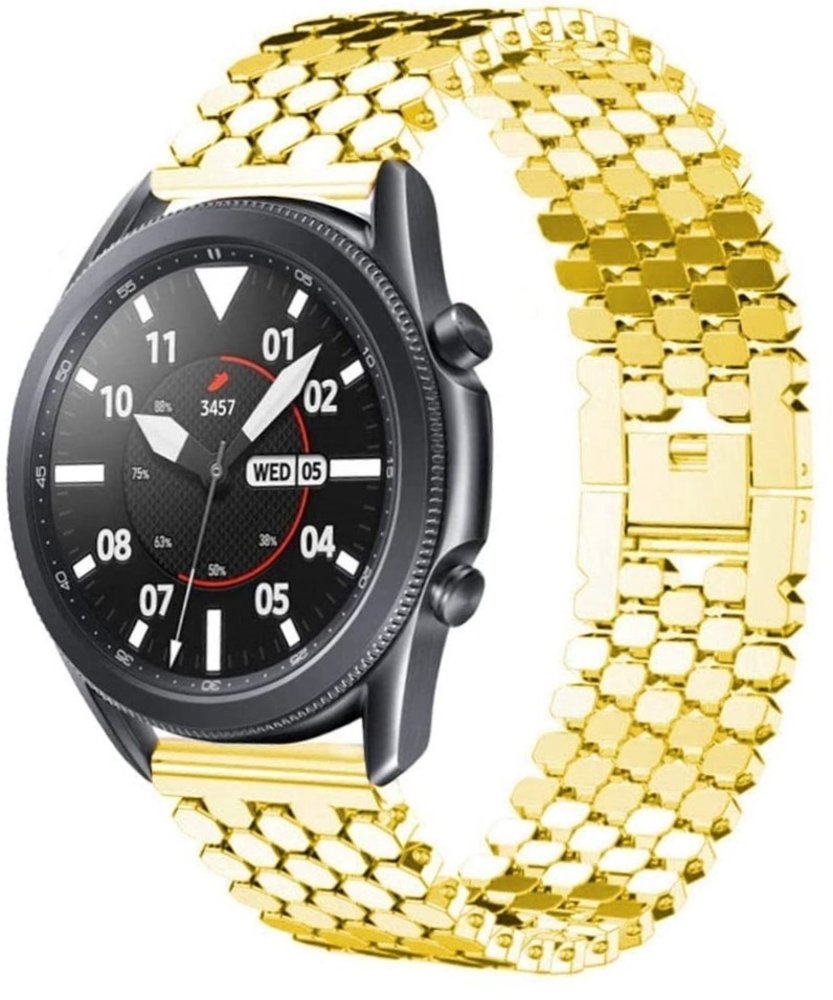 Strap-it Strap-it Samsung Galaxy Watch 3 45mm Steel Strap Hexagons (Gold) Strap-it Strap-it Samsung Galaxy Watch 3 45mm Steel Strap Hexagons (Gold)