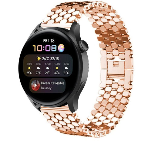 Strap-it Strap-it Huawei Watch 3 (Pro) Steel Strap Hexagons (Rose Gold) Strap-it Strap-it Huawei Watch 3 (Pro) Steel Strap Hexagons (Rose Gold)