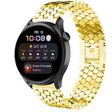 Strap-it Huawei Watch 3 (Pro) Steel Strap Hexagons (Gold)