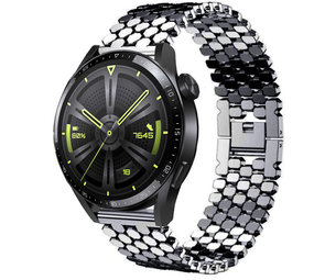 Strap-it Huawei Watch GT 3 46mm Steel Strap Hexagons (Black) Strap-it Huawei Watch GT 3 46mm Steel Strap Hexagons (Black)