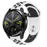 Strap-it Huawei Watch GT 3 46mm Sport Strap (White/Black)