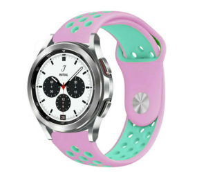 Strap-it Samsung Galaxy Watch 4 Classic 42mm Sport Strap (Pink/Aqua) Strap-it Samsung Galaxy Watch 4 Classic 42mm Sport Strap (Pink/Aqua)