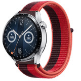 Strap-it Huawei Watch GT 3 46mm Nylon Strap (Cherry Red)