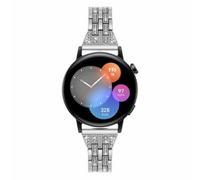 Strap-it Silver Diamond Huawei Watch GT 3 42mm Strap Strap-it Silver Diamond Huawei Watch GT 3 42mm Strap