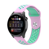 Strap-it Huawei Watch 3 (Pro) Sport Strap (Pink/Aqua)