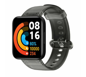Strap-it Redmi Watch 2 (Lite) Transparent Silicone Strap (Black)