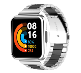 Strap-it Redmi Watch 2 Lite Steel Strap (Silver/Black) Strap-it Redmi Watch 2 Lite Steel Strap (Silver/Black)