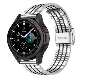 Strap-it Samsung Galaxy Watch 4 Classic 42mm Fine Steel Strap (Silver/Black) Strap-it Samsung Galaxy Watch 4 Classic 42mm Fine Steel Strap (Silver/Black)