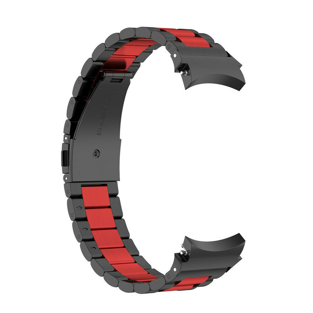 Strap-it Strap-it Samsung Galaxy Watch 4 44mm Steel Link Strap (Black/Red) Strap-it Strap-it Samsung Galaxy Watch 4 44mm Steel Link Strap (Black/Red)