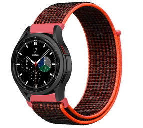 Strap-it Samsung Galaxy Watch 4 Classic 46mm Nylon Strap (Black/Orange) Strap-it Samsung Galaxy Watch 4 Classic 46mm Nylon Strap (Black/Orange)