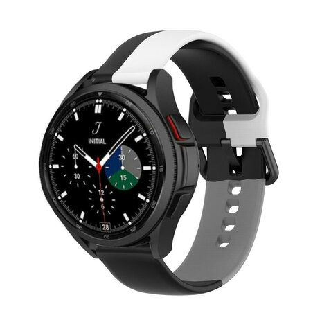 Strap-it Strap-it Samsung Galaxy Watch 4 Classic 42mm Silicone Strap Triple (Black-White-Grey) Strap-it Strap-it Samsung Galaxy Watch 4 Classic 42mm Silicone Strap Triple (Black-White-Grey)