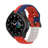 Strap-it Samsung Galaxy Watch 4 Classic 46mm Silicone Strap Triple (Red-White-Blue) Strap-it Samsung Galaxy Watch 4 Classic 46mm Silicone Strap Triple (Red-White-Blue)