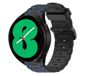 Strap-it Samsung Galaxy Watch 4 40mm Silicone Strap Tough (Black/Blue)