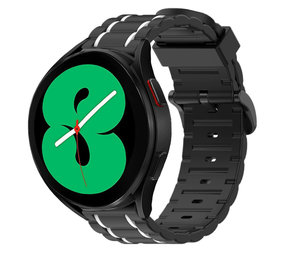 Strap-it Samsung Galaxy Watch 4 40mm Silicone Strap Tough (Black/White)