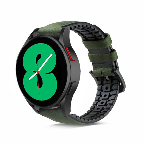Strap-it Strap-it Samsung Galaxy Watch 4 40mm Silicone/Leather Strap (Green) Strap-it Strap-it Samsung Galaxy Watch 4 40mm Silicone/Leather Strap (Green)