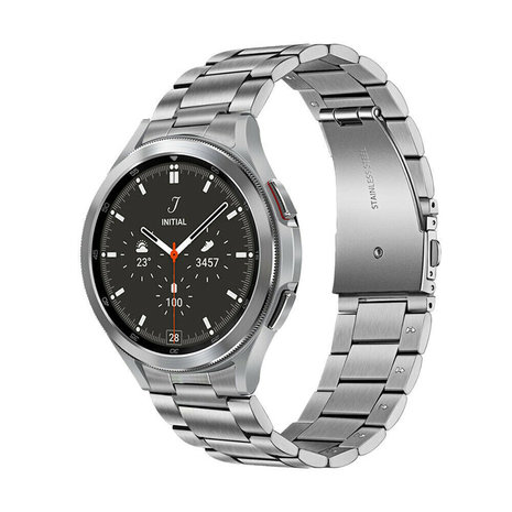 Strap-it Strap-it Samsung Galaxy Watch 4 Classic 42mm Titanium Strap  (Silver)