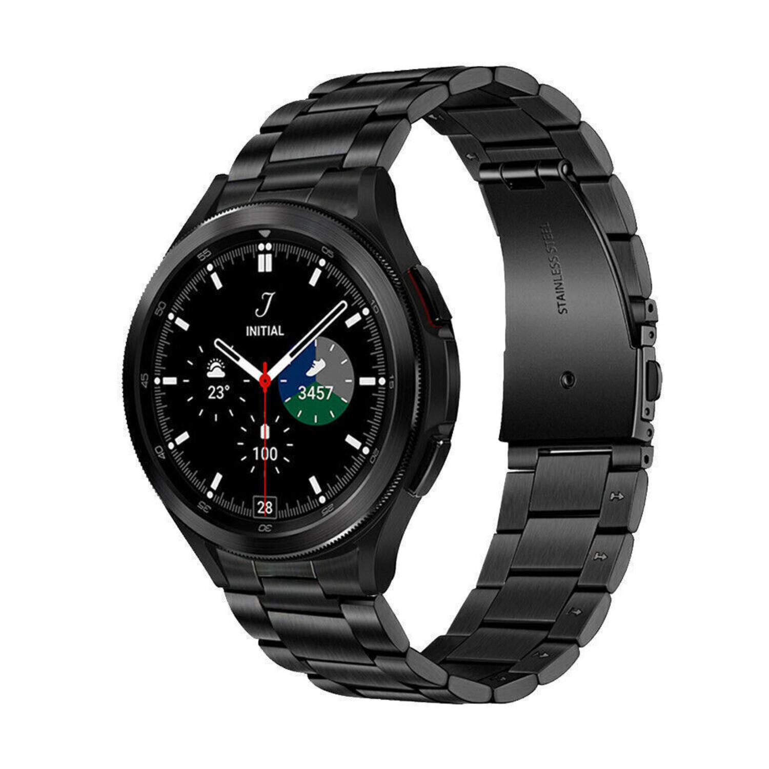 Strap-it Strap-it Samsung Galaxy Watch 4 Classic 46mm Titanium Strap (Black)