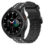 Strap-it Samsung Galaxy Watch 4 classic 46mm Silicone Strap Tough (Black/White) Strap-it Samsung Galaxy Watch 4 classic 46mm Silicone Strap Tough (Black/White)