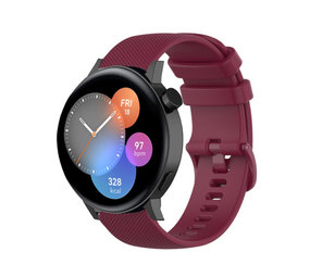 Strap-it Huawei Watch GT 3 42mm Premium Silicone Strap (Dark Red)