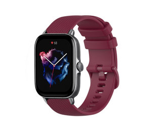 Strap-it Amazfit GTS 3 Premium Silicone Strap (Dark Red)