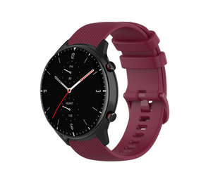 Strap-it Amazfit GTR 2 Premium Silicone Strap (Dark Red)