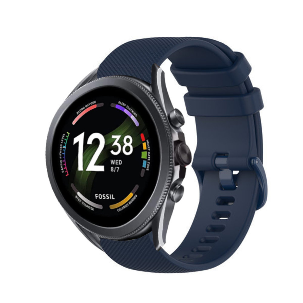 Strap-it Strap-it Fossil Gen 6 44mm Premium Silicone Strap (Dark Blue) Strap-it Strap-it Fossil Gen 6 44mm Premium Silicone Strap (Dark Blue)