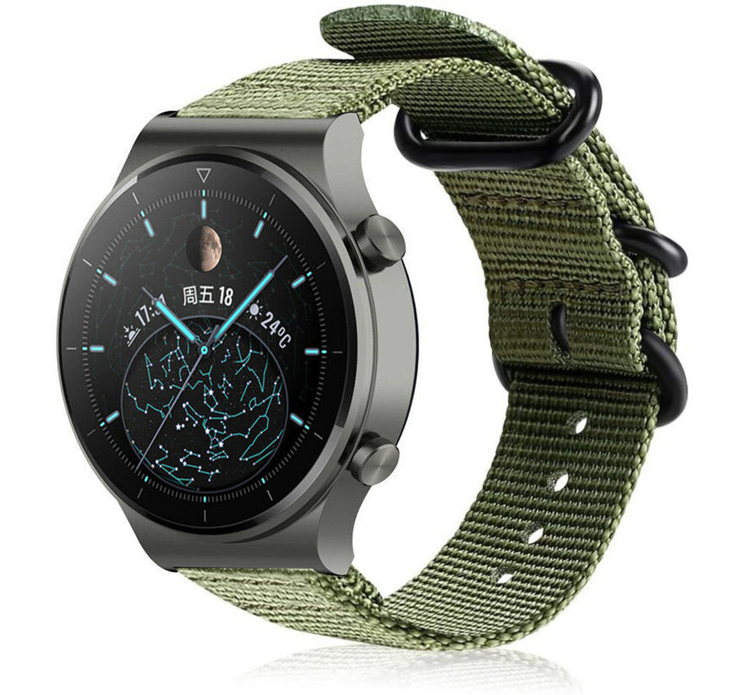 Strap-it Strap-it Huawei Watch GT 2 Pro Nylon Strap with Buckle (Green) Strap-it Strap-it Huawei Watch GT 2 Pro Nylon Strap with Buckle (Green)