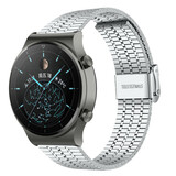 Strap-it Huawei Watch GT 2 Pro Fine Steel Strap (Silver) Strap-it Huawei Watch GT 2 Pro Fine Steel Strap (Silver)