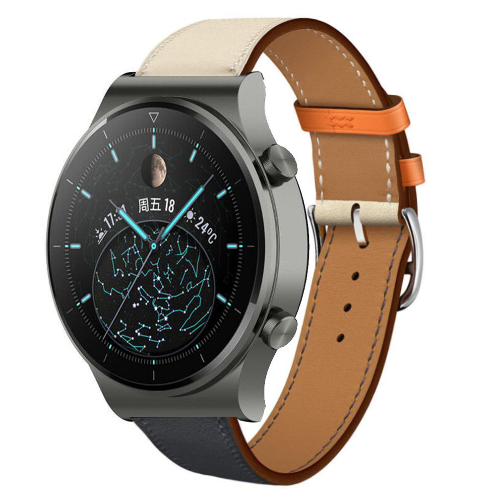 Strap-it Strap-it Huawei Watch GT 2 Pro Leather Strap (White/Dark Blue) Strap-it Strap-it Huawei Watch GT 2 Pro Leather Strap (White/Dark Blue)