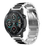 Strap-it Honor Magic Watch 2 Steel Strap (Silver/Black)