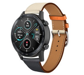 Strap-it Honor Magic Watch 2 Leather Strap (White/Dark Blue) Strap-it Honor Magic Watch 2 Leather Strap (White/Dark Blue)