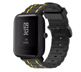 Strap-it Xiaomi Amazfit Bip Silicone Strap Tough (Black/Yellow)