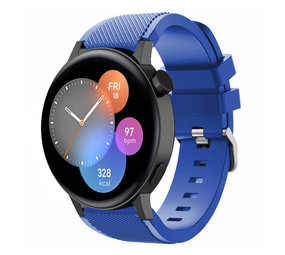 Strap-it Huawei Watch GT 3 42mm Silicone Strap with Buckle (Blue)