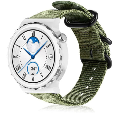 Strap-it Strap-it Huawei Watch GT 3 Pro 43mm Nylon Buckle Strap (Green) Strap-it Strap-it Huawei Watch GT 3 Pro 43mm Nylon Buckle Strap (Green)