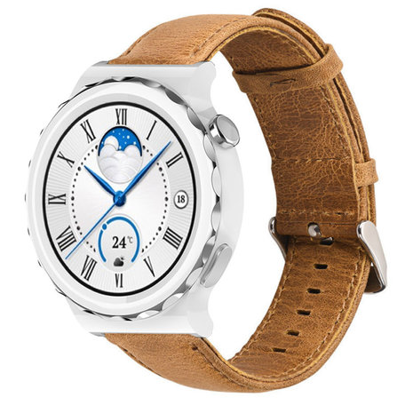 Strap-it Strap-it Huawei Watch GT 3 Pro 43mm Leather Strap (Brown) Strap-it Strap-it Huawei Watch GT 3 Pro 43mm Leather Strap (Brown)