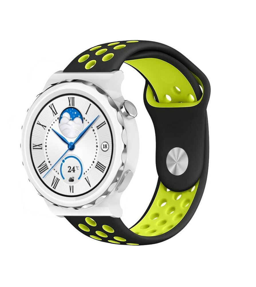Strap-it Strap-it Huawei Watch GT 3 Pro 43mm Sport Strap (Black/Yellow) Strap-it Strap-it Huawei Watch GT 3 Pro 43mm Sport Strap (Black/Yellow)