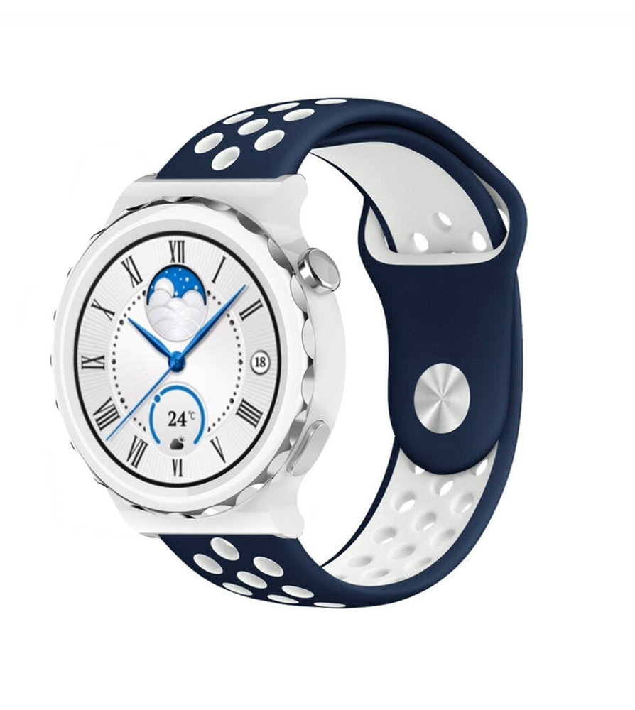 Strap-it Strap-it Huawei Watch GT 3 Pro 43mm Sport Strap (Blue/White) Strap-it Strap-it Huawei Watch GT 3 Pro 43mm Sport Strap (Blue/White)