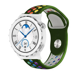 Strap-it Huawei Watch GT 3 Pro 43mm Sport Strap (Army Green/Colourful) Strap-it Huawei Watch GT 3 Pro 43mm Sport Strap (Army Green/Colourful)