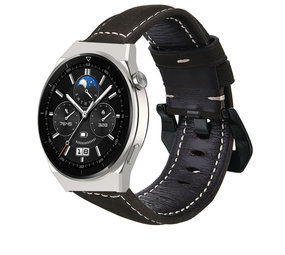 Strap-it Huawei Watch GT 3 Pro 46mm Leather Strap (Black) Strap-it Huawei Watch GT 3 Pro 46mm Leather Strap (Black)