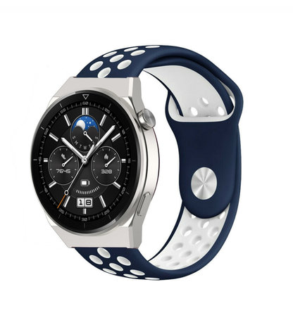 Strap-it Strap-it Huawei Watch GT 3 Pro 46mm Sport Strap (Blue/White) Strap-it Strap-it Huawei Watch GT 3 Pro 46mm Sport Strap (Blue/White)