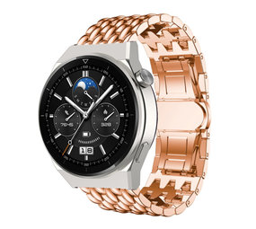 Strap-it Huawei Watch GT 3 Pro 46mm Steel Dragon Strap (Rose Gold) Strap-it Huawei Watch GT 3 Pro 46mm Steel Dragon Strap (Rose Gold)