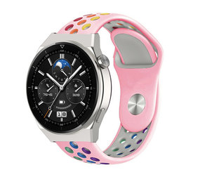 Strap-it Huawei Watch GT 3 Pro 46mm Sport Strap (Pink/Colourful) Strap-it Huawei Watch GT 3 Pro 46mm Sport Strap (Pink/Colourful)