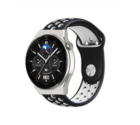 Strap-it Huawei Watch GT 3 Pro 46mm Sport Strap (Black/White) Strap-it Huawei Watch GT 3 Pro 46mm Sport Strap (Black/White)