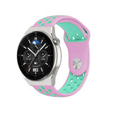 Strap-it Huawei Watch GT 3 Pro 46mm Sport Strap (Pink/Aqua) Strap-it Huawei Watch GT 3 Pro 46mm Sport Strap (Pink/Aqua)
